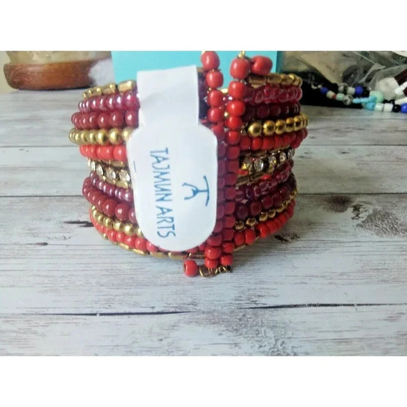 NWT Beaded Cuff Bracelet by Tazmun Arts - Picture 3 of 5
